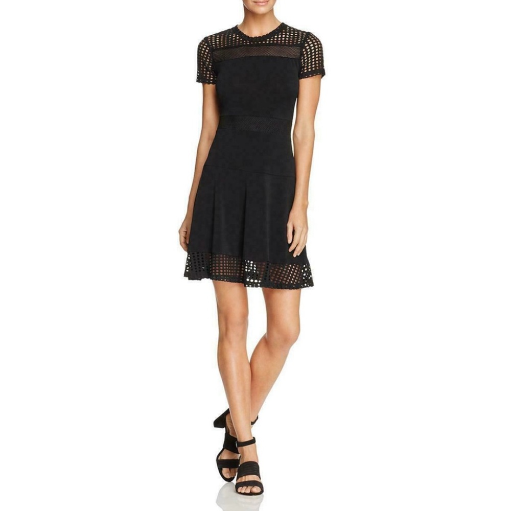 Michael kors mesh on sale fit and flare dress